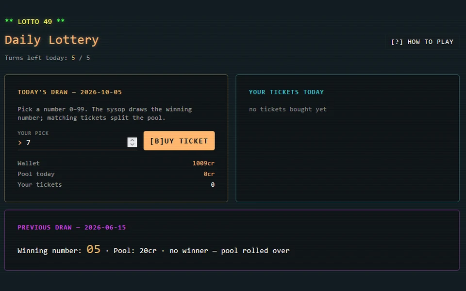 Daily Lottery screenshot